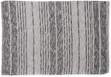 Woven Rag Rug Collection Recycled Yarn Variegated Rustic Stripe, 2X3', Gray