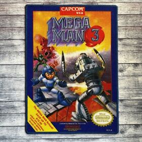 Mega Man 3 Video Game Cover Rug;  2ft x 3ft; 24" x 36"; NES Nintendo