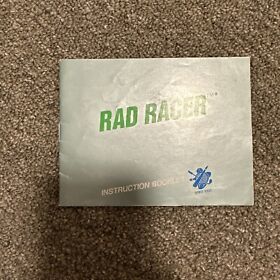 Folleto manual de instrucciones Rad Racer Nintendo NES SOLO Radracer carreras vintage