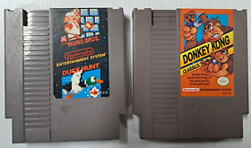 Donkey Kong Classics 1985 Nintendo NES y Mario Bros Duck Hunt lote de 2 juegos (W2