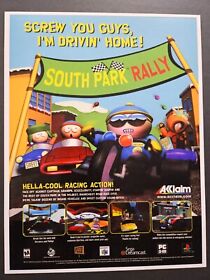 South Park Rally Playstation 1 Dreamcast Nintendo 64 Magazine Promo Ad Poster