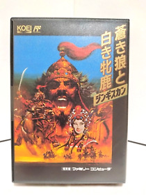 NEW "blue wolf and white deer Genghis Khan" Nintendo NES Game Famicom FC Japan