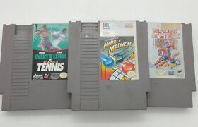NES Nintendo Sports Evert Lendl Tenis Mármol Locura Bases de Acero Lote de 3