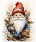 Handmade Shabby Chic Christmas Gnome 8x10 Craft Sewing Quilter Fabric Block