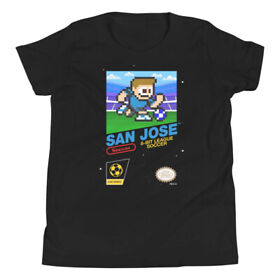 San Jose Earthquakes 8-bit NES Retro Soccer League Jersey Youth Kid Boys T-Shirt