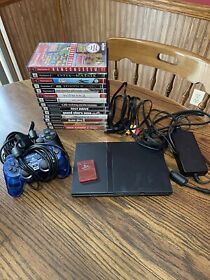 HUGE PlayStation 2 PS2 Console 75001 Lot - 2 Controllers 14 Games And All Cables