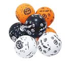 100-pack 12in Halloween Pattern Latex Balloons Orange/Black/White Mixed