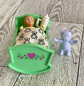 Lego Belville Yellow Baby Boy Cradle Crib Bottle Cloth Pouch Teddy Bear 5870