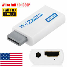Wii to HDMI Wii 2 HDMI Full HD Portable Converter Adapter 3.5mm Audio Out White