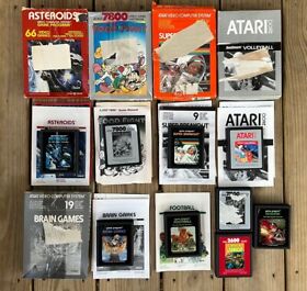 Lot Of 9 Atari 2600 7800 Games Vintage Pac Man Atari Video Games