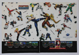 Fighters MegaMix SEGA SATURN Video Game Vintage 1997 Print Ad 2 Page PROMO Art