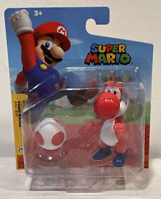 Super Mario Brothers 2.5" Figure - Red Yoshi with Egg - Nintendo NES Collectible