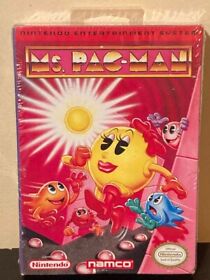 Ms Pac Man (Nintendo NES, 1993) Namco H-SEAM. NEW / SEALED! W/ Hang Tab!