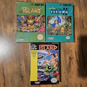 Adventure Island 1 2 And 3 CIB Lot Nintendo Entertainment System NES Complete 