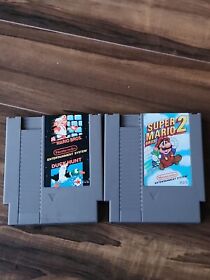 Nintendo NES Super Mario Bros. 2 + Mario Bros/Duck Hunt Cartridge Lot READ!