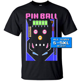 Pin Ball NES 8 bit game stage 2 screen T Shirt BLACK all sizes S-5XL 100% cotton