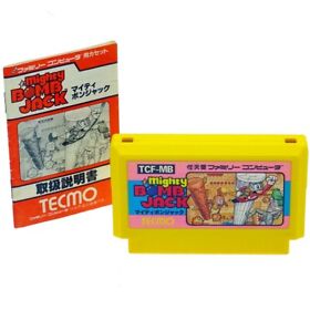 MIGHTY BOMB JACK Cart + Manual Famicom Nintendo FC Japan Import TECMO NTSC-J