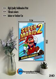 Super Mario Bros. 2 - NES Artwork (240) 15x20cm Aluminiumschild Mannhöhle