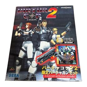 Virtua Cop 2 Limited Gun Set Box Sega Saturn Japan Rare Retro Video Game Used