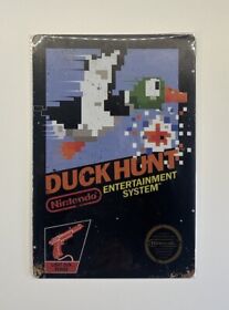 Letrero de hojalata de metal estilo retro - Videojuego de caza de patos Nintendo NES - ¡12x8 pulgadas!