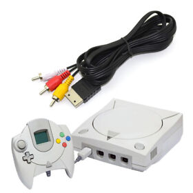 1.8M Composite AV Audio Video TV Adapter Cable for SEGA Dreamcast RCA Co;-d