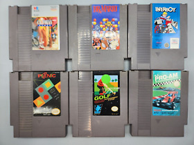 NES Games Lot Cleaned Working Mario RC Pro AM Paperboy Puzznic Golf California G