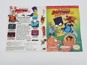 Simpsons Bartman meets Radioactive Man NES Rental Cut Box ONLY *DAMAGED