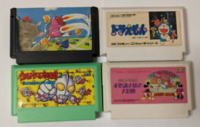 Nintendo Famicom Lot of 4 - Twinbee - Mickey - Ultraman - Doraemon - Ncx12