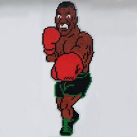 Mike Tyson's Punch-out mike tyson Perler bead 8 bit wall pixel art Nintendo NES 