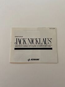 Nintendo (NES) JACK NICKLAUS' GREATEST 18 HOLES-game manual