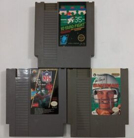 Lot Of 3 NES Football Games 10-Yard Fight NFL Quarterback Tested *Carts Only*