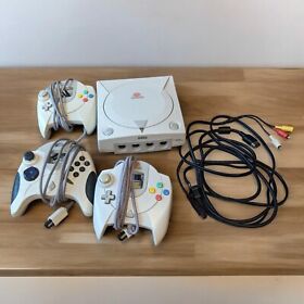 Sega Dreamcast HKT-3020 White Console W/ Controllers Cords Tested Working 