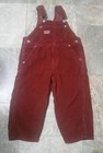 Osh Kosh B'gosh Bib Overalls Boys Size 2T-3T Red Corduroy Snap legs EUC Winter