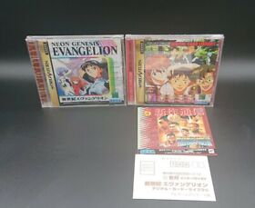 Neon Genesis Evangelion Digital Card Library Sega Saturn 2 Game Lot Japan NTSC-J