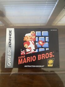 Super Mario Bros Classic NES Series Gameboy Advance Instruction Manual Only