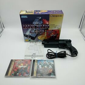 Virtur Cop 1 2 HSS-0152 Gun Game set Sega Saturn NTSC-J Japan w/BOX ✈FedEx✈