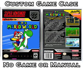 Super Mario World - Super Nintendo SNES Custom Case *NO GAME*