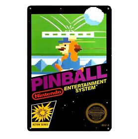 Metal Poster Pinball Video Game Tin Plate Sign Plaque Nintendo Nes Famicom