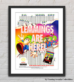 Lemmings Nintendo NES Glossy Promo Ad Poster Unframed G3697