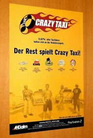 Crazy Taxi Dreamcast Sega PS2 GameCube Promo Poster / Ad Art Print Advertisement