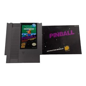 Pinball ORIGINAL NINTENDO NES GAME Tested + Working & Authentic +MANUAL- No Box