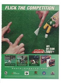 NFL QB Club 2001 Sega Dreamcast N64 - 2000 Video Game Print Ad Flick The Comp
