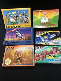 Lot Of 6 Vtg Nintendo Famicom Game Boxes Only Super Mario Goonies Mach Rider Etc