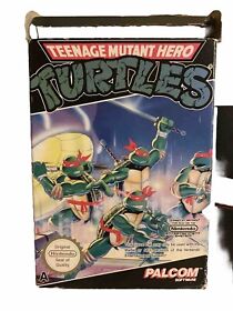 Nes Game Teenage Mutant Hero Turtles Palcom Pal Uk Version Boxed w Dust sleeve 