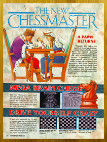1992 The New Chessmaster Game Boy NES Impreso Anuncio/Póster Auténtico Videojuego Arte