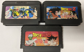 Nintendo Famicom Lot of 3 - Dragon Ball 3 - Dragon Ball Z II Gekishin - Mcx11