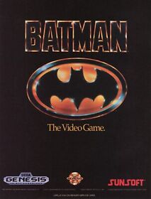 Póster impreso de arte publicitario de Batman el videojuego Sega Genesis Nintendo NES 1990 de promoción