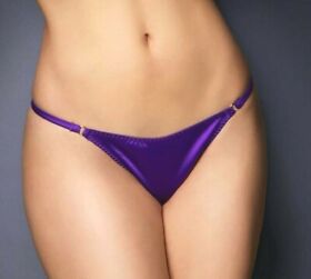 Agent Provocateur S violet satin thong G string panties JANET purple NEW