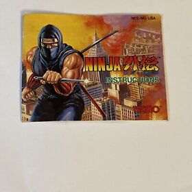 Ninja Gaiden #NES-NG-USA Authentic Instruction Booklet Manual Only 1989