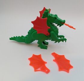 Lego Green Dragon Minifigure with 2 pairs of Red Wings 6076 6082 6087